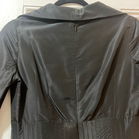 Teri Jon by Rickie Freeman Black Silk Fit & Flare Dress Size 2 - Picture 3 of 5